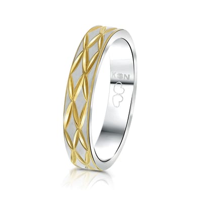 Lucardi Dames Vriendschapsring Capri - Ring - Cadeau - Staal - Zilver- en Goudkleurig