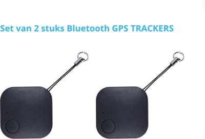 Mini Bluetooth GPS Tracker - Set van 2 stuks - Volg systeem - Voor kind, fiets, scooter, auto of hond - 30-50M bereik