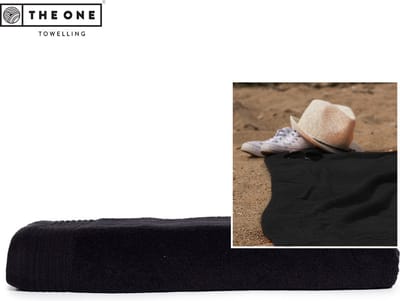 The One Towelling Classic Strandlaken - 100 x 180 cm - Strand handdoek - Hoge vochtopname - 100% Gekamd katoen - Zwart