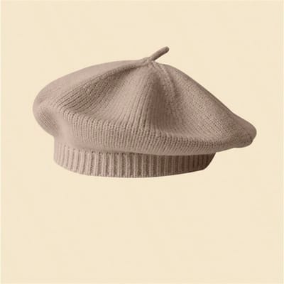 Britse Retro Straatstijl Baret voor Meisjes in Herfst en Winter Gebreide Kunst Schildersmuts Veelzijdige Warme Muts Casual gray