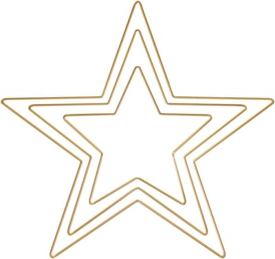 Metalen Ster Ringen - Draadsterren Ambacht - Decoraties Maken - Set van 3 - 20cm 30cm en 40cm - Goud