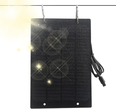 Zonne-energie Telefoon Oplader - Camping Zonnepaneel - Outdoor Activiteiten - Compact en Draagbaar - 19.8 x 13.3 cm - Zwart