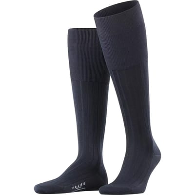 FALKE Milano met klimaatactieve zool katoen kniekousen heren blauw - maat 45-46