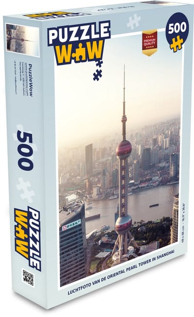 Puzzel Luchtfoto van de Oriental Pearl Tower in Shanghai - Legpuzzel - Puzzel 500 stukjes