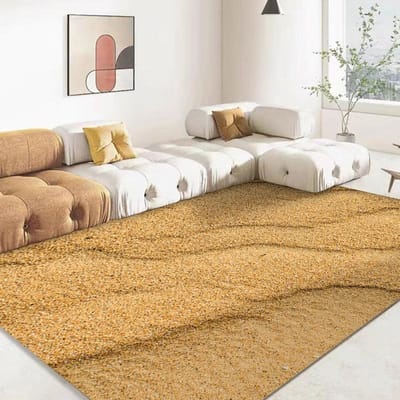 15 Maten 3D Zandsimulatie Achtergrond Tapijt voor Woonkamer Badkamermat Slaapkamermat Huisdecoratie Buitentapijt 70x100cm (28x39in)
