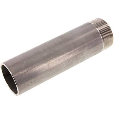 R 2'' Buitendraad x 60.3mm RVS Pijpnippel met Las uiteinde 20 Bar DIN 2982 - 200mm - FL2S-MS-ST-200R-60P3-200L