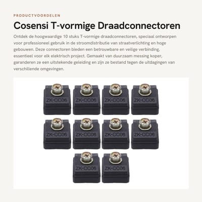 Dailygoods - T-vormige Draadconnectoren - Professioneel Gebruik - 10 Stuks - Voor Straatverlichting - Betrouwbare Verbindingen - Geschikt voor Elektro...