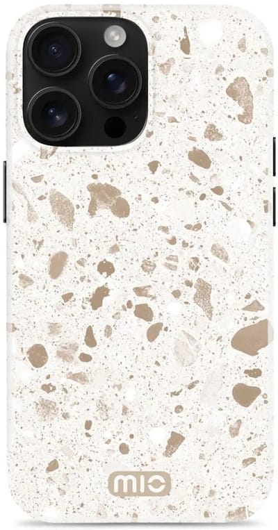 MIO by Mobilize Hoesje | Geschikt voor Apple iPhone 16 Pro | Compatibel met MagSafe / Qi2 | Hard Shell Back Cover | Soft Terrazzo