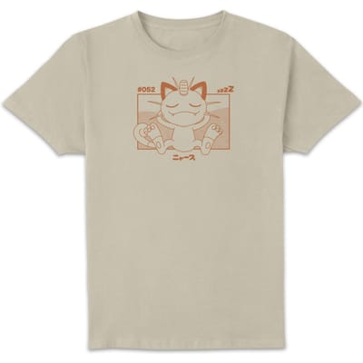 Pokémon Meowth Unisex T-Shirt - Wit Vintage Wash - M