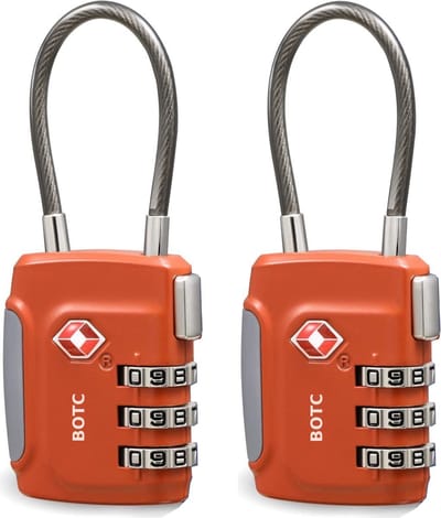 BOTC TSA Kofferslot 3 Cijferig - Reisslot – Reis Cijferslot -Slot voor Bagage - 2 Stuks - Oranje