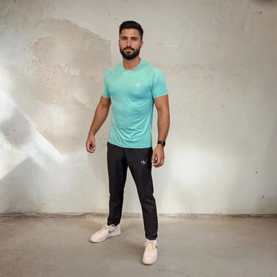 YV SPORT Sportshirt heren Praag - Regular fit - Kationische stof - Antibacteriële eigenschappen - Comfortabel en zacht - Droogt snel - Slijtvast en duurzaam - Fitness en sport shirt - Sportkleding heren - Groen - Maat XS