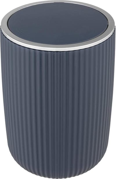 Prullenbak klapdeksel Agropoli donkerblauw 55 liter - badkamer vuilnisbak hoogwaardige kunststof - Ø 19 × 27 cm