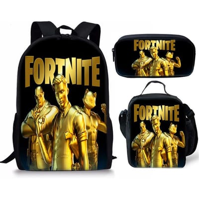 3 stuks Fortnite Activiteitenrugzak Anime Cartoon Schooltas Grote Capaciteit Student Schooltassen Etui Schattig En Charmant Lunchtas Verjaardagscadeau 3pcs