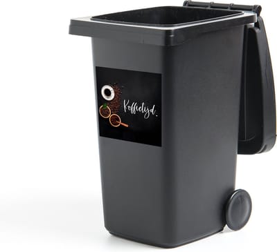 Container sticker Koffietijd - Spreuken - Quotes - Koffie - Keuken - 40x40 cm - Kliko sticker