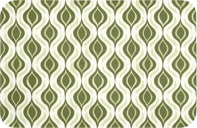 Badmat 60x40 cm - Antislip - Patroon - Retro - Groen - Badmatten voor badkamer - Badkamermat - Douchemat - Badkamer mat