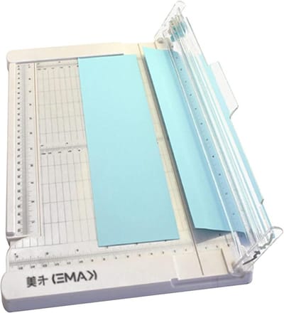 Papiersnijder Bureau - Snijapparaat Papier - Hobby Knutselwerk - Veiligheidskop Zijliniaal - Klein Formaat - One Color