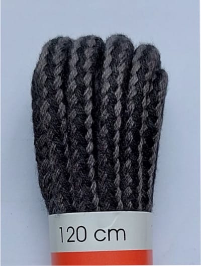 Ronilux Veter - Zwart/Grijs - Meerkleurig - Rond - Koord Veters - Lengte 120 cm - Dikte 4 mm - Bergschoen - Wandelschoen - Schoenveter