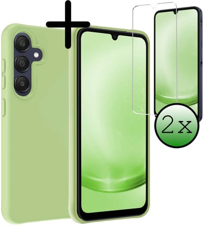 Hoesje Met 2x Screenprotector - Geschikt voor Samsung Galaxy A26 - Sterk & Shockproof - Back Cover - Siliconen Case - Telefoon Hoes - Groen