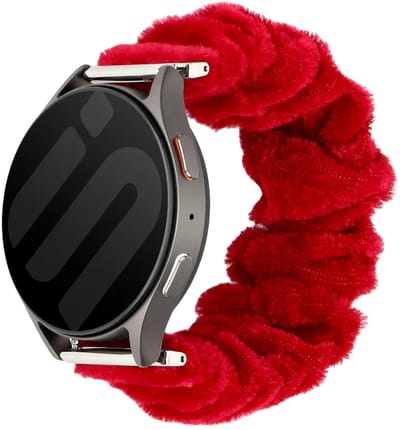 Strap-it Scrunchie Nylon bandje 20mm geschikt voor Samsung Galaxy Watch 7 (40/44mm) / Galaxy Watch 6 (Classic) / Galaxy Watch 5 (Pro) / Galaxy Watch 4 / Watch 3 / Watch FE / Polar Ignite 3-2 / Pacer / Unite / Huawei GT3 - GT2 (Wijnrood)