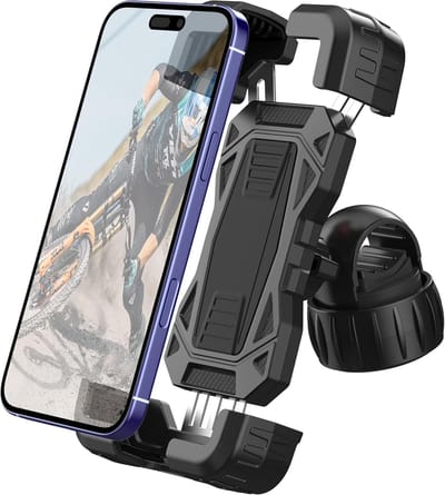 Fietstelefoonhouder - Motorfietstelefoonhouder - Telefoonhouder - Telefoonhouder Fiets - Telefoonhouder Motor - Verstelbaar - Universeel - Stuur - Zwart - Compatibel met 4,7-6,8 inch telefoons