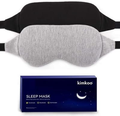 Lichtblokkerende katoenen slaapmaskers set van 2 - Zacht en comfortabel voor mannen en vrouwen - Ideaal voor reizen - Ooghoofdband met tas - Zwart en grijs