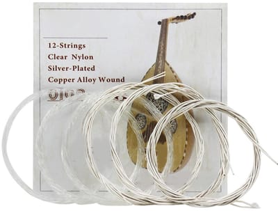 Dailygoody - Oud verzilverde koperlegering nylon snaar - 12-snaren set - Lichtgewicht en duurzaam - Hoogwaardige geluidskwaliteit - Geschikt voor oud-