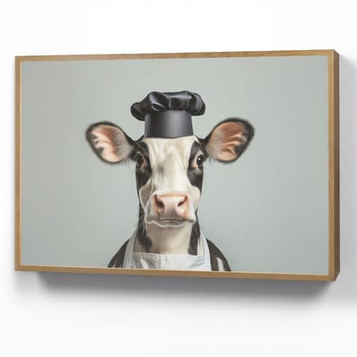 Wandlamp 90x60 cm - Oplaadbaar - Koe - Zwart - Wit - Kok - Wandlampen binnen woonkamer - Slaapkamer lamp - Decoratieve nachtlamp - Vloerlamp draadloos