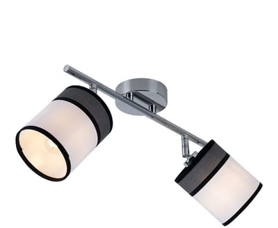 Plafondlamp 2 vlammen grijs woonkamer grijs-wit, draaibare spots, l, 2x E14, LxBxH 51x10x21,5 cm, Wofi 11772