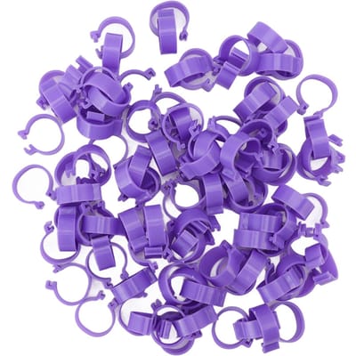 100 STUKS Kippenpootring Eenden Hen Gans Poten Ringen Clip Pluimvee Pootring Landbouwwerktuigen Paars 20mm/0.8in paars