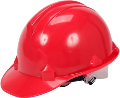 VOREL Professionele Veiligheidshelm – Bouwhelm Rood – HDPE Veiligheidshelm voor Bezoekers & Stagiairs – Verstelbaar