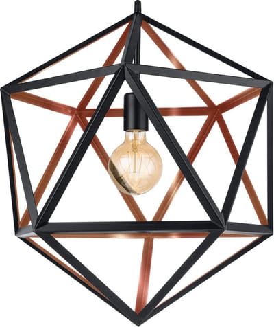 EGLO Embleton 1 - Hanglamp - E27 - Ø 46 cm - Zwart/Koper