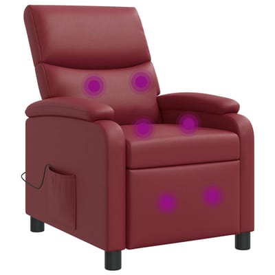 vidaXL - Massage - Relaxstoel - Wijnrood - Kunstleer