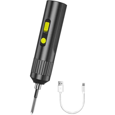 Zeer nauwkeurige elektrische schroevendraaierset Multifunctionele schroevendraaier USB-oplaadelektronica zwart