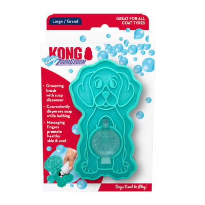 KONG Massageborstel Zoom Groom Bubbles, vulbaar 11,4x7x7cm voor honden