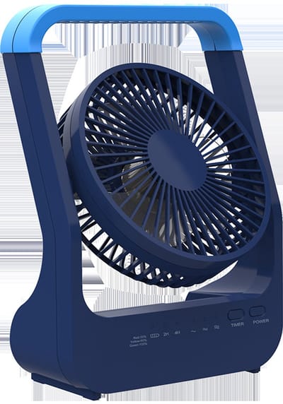 USB-bureauventilator met 20000 mAh-batterij, kleine tafelventilator, verstelbare kop met 3 snelheden, 180° draaibaar, voor thuis, op het bureau in de slaapkamer en op een buitentafel.