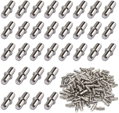 Dailygoods- Plankdragers 100 stuks - Metalen Plankdragers - Zilver - Diameter 5 mm - Schokbestendig - Compact Ontwerp - Gereedschapvrij Montage - Planksteunen