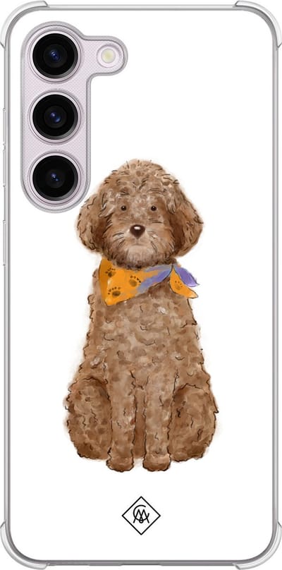 Casimoda® hoesje - Geschikt voor Samsung Galaxy S23 Plus - Labradoodle - Shockproof case - Extra sterk - TPU/polycarbonaat - Bruin/beige, Transparant