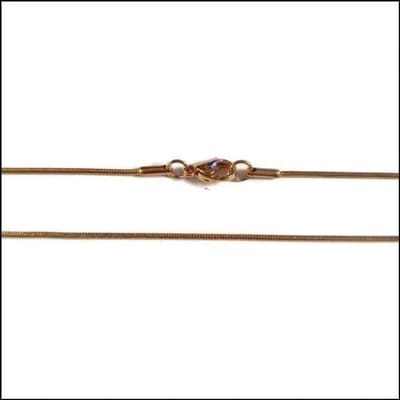 Aramat Jewels | Halskettingen | RVS Slangenketting Goudkleur -Rond - Soepele Snake Chain Ketting | 1mm / 50cm |50cm | | Staal | Volwassenen | Verkleurd niet