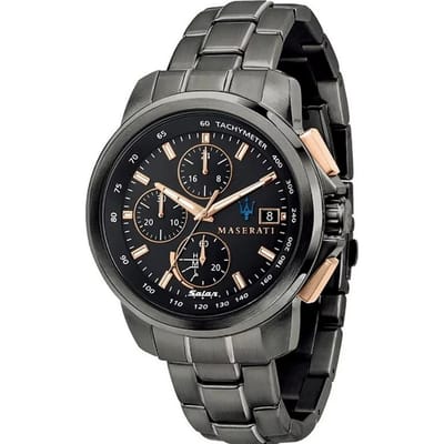 Maserati R8873645001 Successo Chronograaf Zwarte Wijzerplaat Herenhorloge 45mm grijs
