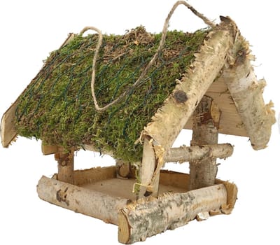 GARDEN SPIRIT Vogelvoederhuisje Berk Mos 24 x 24 x 22 cm - Vogelhuisje