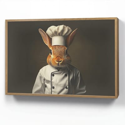 Wandlamp 90x60 cm - Oplaadbaar - Konijn - Kok - Dier - Wandlampen binnen woonkamer - Slaapkamer lamp - Decoratieve nachtlamp - Vloerlamp draadloos