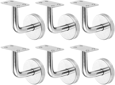 Dailygoods- Leuninghouder Roestvrij Staal - 6 Stuks - Bevestigingsset - 60 x 60 mm