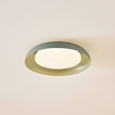 Lindby LED plafondlamp Florie, groen, metaal, Ø 40 cm