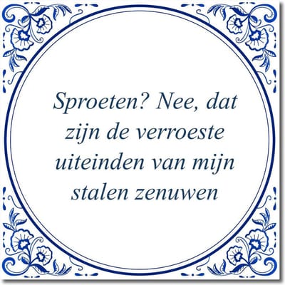 Tegeltje met hangertje - Sproeten? Nee, dat zijn de verroeste uiteinden van mijn stalen zenuwen