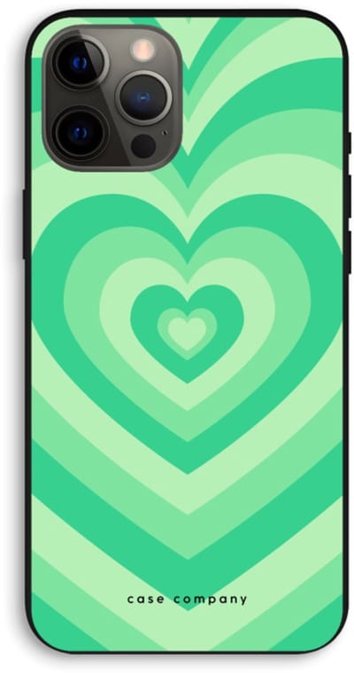 Case Company® - Hoesje geschikt voor iPhone 12 Pro Max hoesje - Hart Groen - Biologisch Afbreekbaar Telefoonhoesje - Bescherming alle Kanten en Schermrand