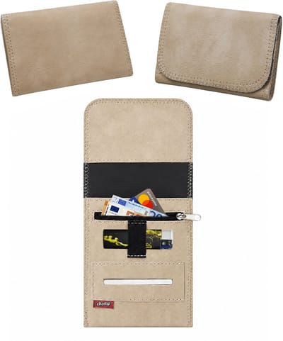 Champ Shag Etui - Tabak Etui - Kunstleer - 3 Vakken - Aanstekerhouder - Beige