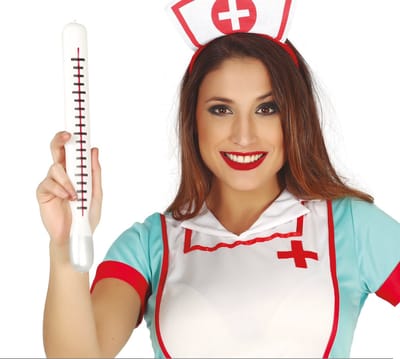 Fiestas Guirca Zuster/Dokter Thermometer XL - carnaval verkleed accessoire - 34 cm