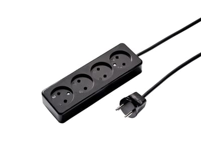 Martin Kaiser 4-voudig inbouwstopcontact met 1,5m kabel (Europese Stekkerdoos) - 509ZL/15/sw [10 stuks]