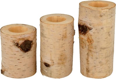 3 kaarsenhouders dubbelzijdig hout - Artemio