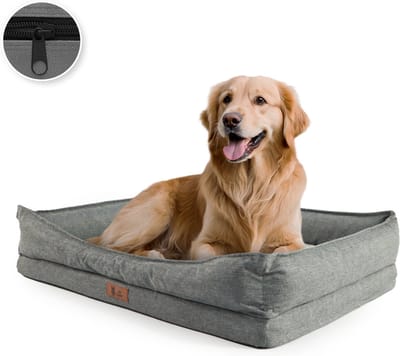 Pet Perfect Luxe Orthopedische Hondenmand - Orthopedisch Hondenkussen - Afneembare hoes - Wasbaar - Met Rits - Hondenmand - 91x69 cm - L